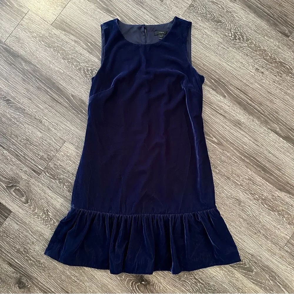 J. Crew velvet ruffle hem dress